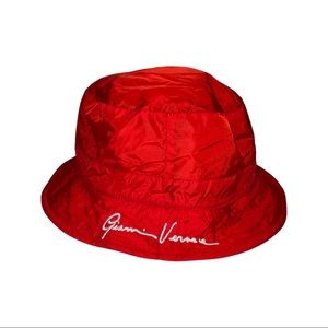 Red Versace Bucket Hat in new condition